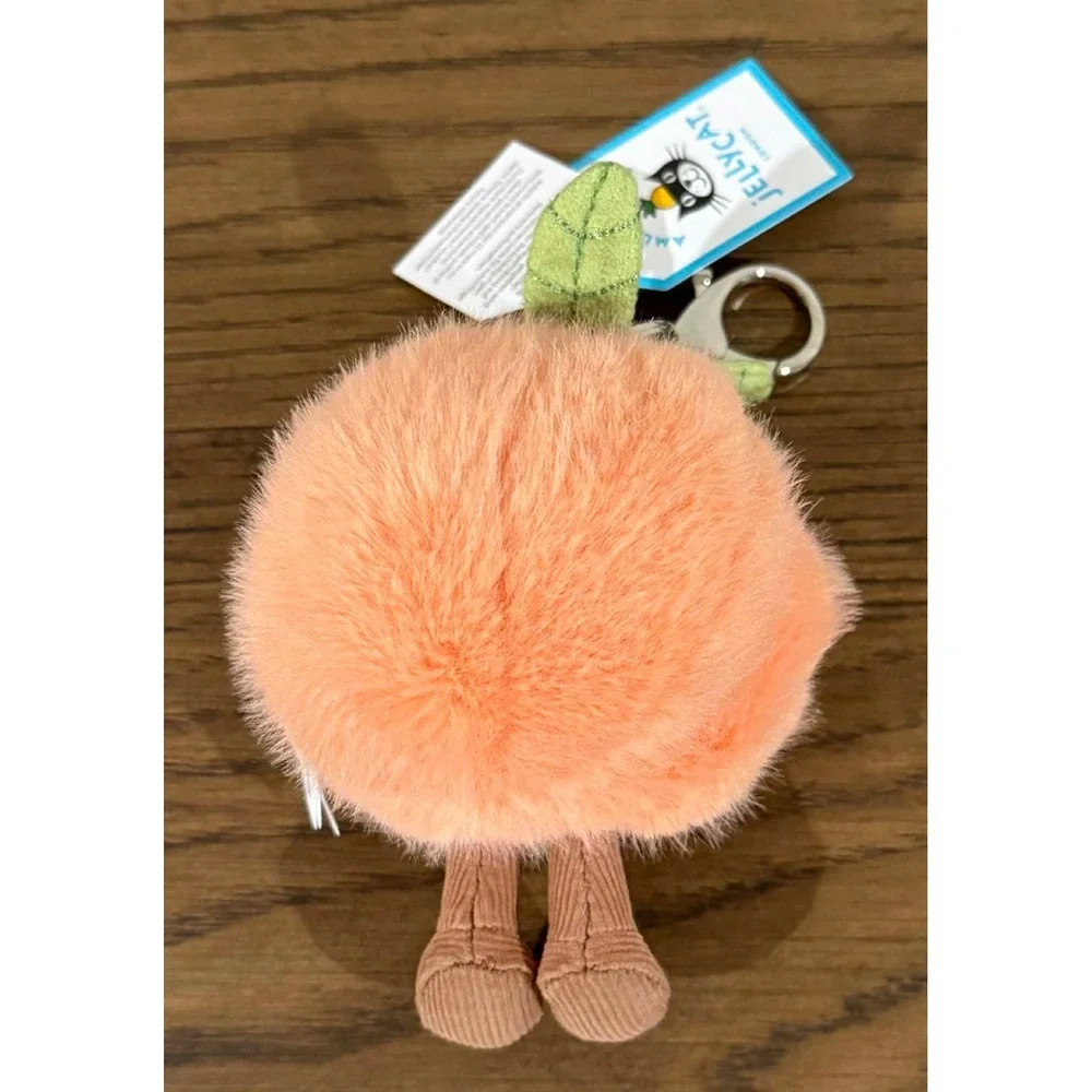 Jellycat Amuseables Fuzzy Peach Plush Keychain Bag Charm AUTHENTIC Same Day Ship